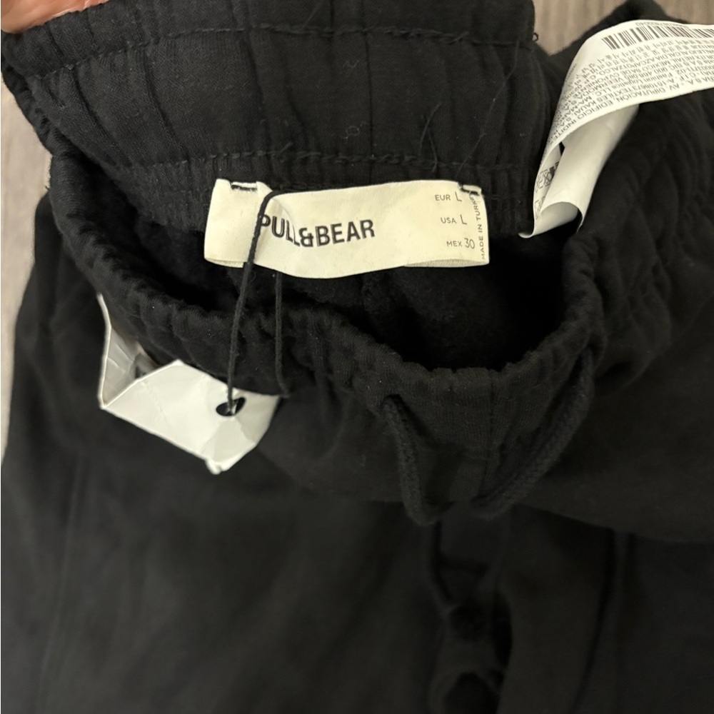 NWT Pull&Bear Wide Leg Sweatpants Black Size L - Picture 3 of 4
